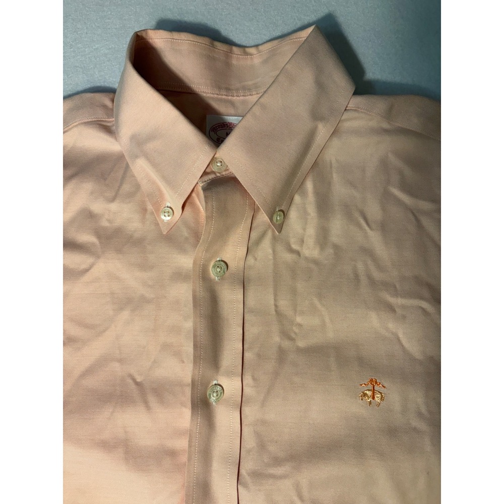 Brooks Brothers Mens Peach Pink Non-Iron Supima Cotton Polo Shirt Regular Fit M